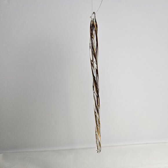 10 Glass and Gold Icicle Christmas Ornaments – 6", 8", 10" - Picture 2 of 5